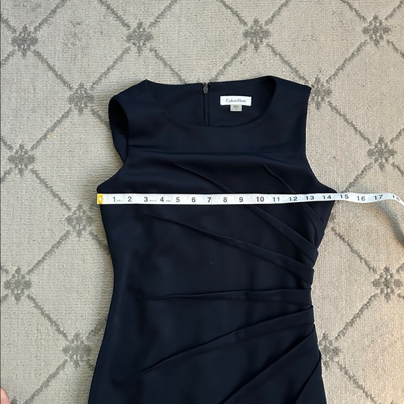 Calvin Klein Navy Blue Midi Cocktail Sheath Dress - Picture 4 of 7